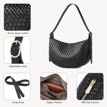 BOSTANTEN Black Crossbody Purse with Adjustable Strap