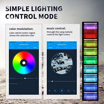 Auxbeam 22 Inch RGB LED Light Bar Multi-Color Light bar 5D V Series 120W Led Bar Off Road Driving Light Spot Flood Combo Beam with Bluetooth App & Wiring Harness