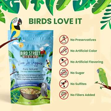 Bird Street Bistro Parrot Food Sample Pack Cooks in as Little as 3 to 15 min | All Natural & Organic Grains and Legumes, Healthy Fruits, Vegetables, and Spices - No Fillers or Additives