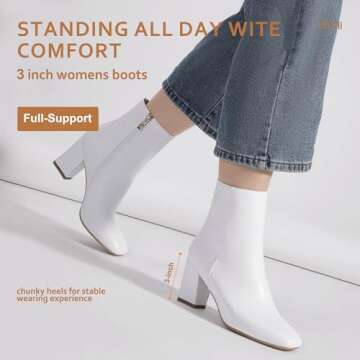 IDIFU Women’s Aliza Fashion Square Toe Ankle Boots