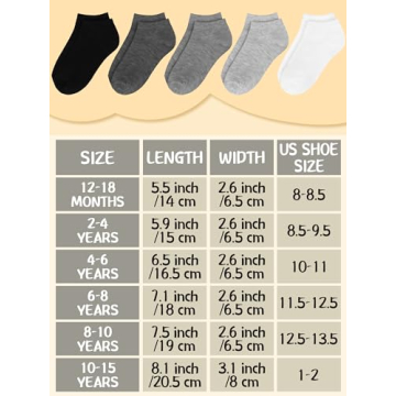 Cooraby 25 Pairs Kids' Low Cut Athletic Socks