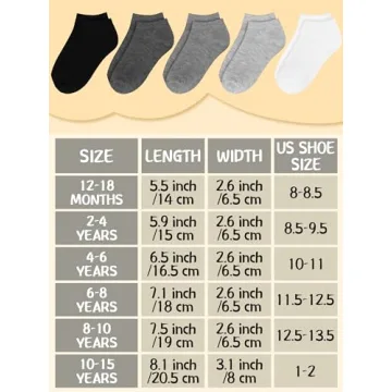 Cooraby 25 Pairs Kids' Low Cut Athletic Socks