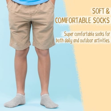 Cooraby 25 Pairs Kids' Low Cut Athletic Socks