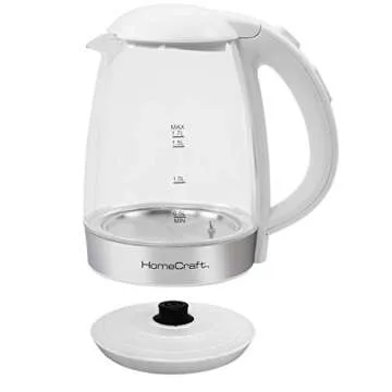 HomeCraft 1.7L Rapid-Boil Electric Kettle with LED Lights