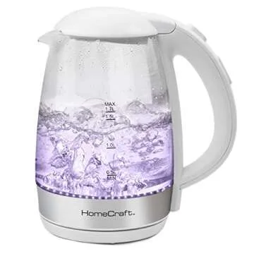 HomeCraft 1.7L Rapid-Boil Electric Kettle with LED Lights