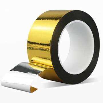 Easy 99 Metallic Tape Mirror Tape Duct Tape DIY Decorative Tapes, 2.4 Inches x 55 Yards (Gold)