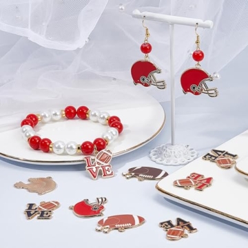 SUNNYCLUE 24Pcs Rugby Charms for DIY Jewelry Making