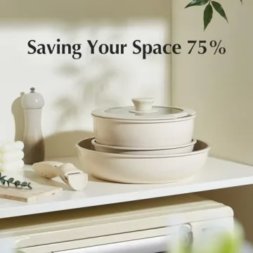 Redchef Ceramic Nonstick Pots and Pans Set - 5 Piece RV Cookware