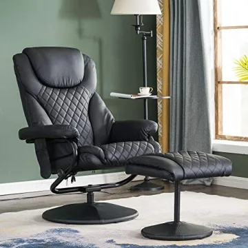 MCombo Recliner with Ottoman - Massage & Swivel Comfort