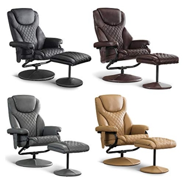 MCombo Recliner with Ottoman - Massage & Swivel Comfort