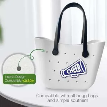 Yanvowes Cheer Charms for Bogg Bag, PVC Rubber Totes Inserts Charms Accessories for Handbag Beach Tote Bag (Cheer)