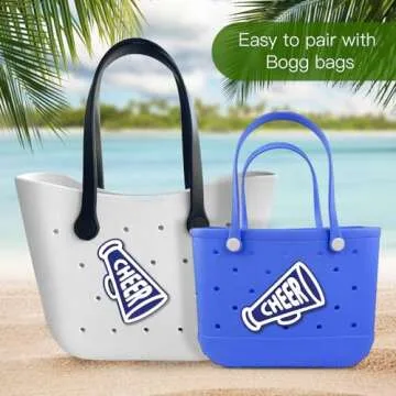 Yanvowes Cheer Charms for Bogg Bag, PVC Rubber Totes Inserts Charms Accessories for Handbag Beach Tote Bag (Cheer)