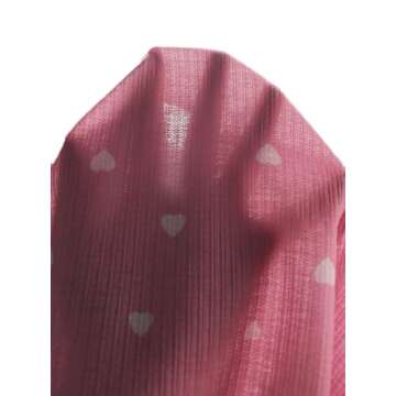 Hilinker Womens Heart 2 Piece Pajama Set Sexy Ribbed Crop Cami and Shorts Cute PJ Sets Pink White Heart Small