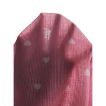 Hilinker Womens Heart 2 Piece Pajama Set Sexy Ribbed Crop Cami and Shorts Cute PJ Sets Pink White Heart Small