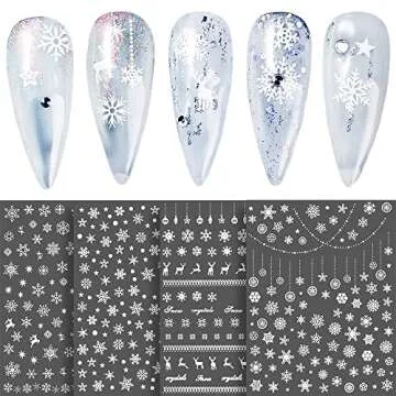 Snowflake Nail Art Stickers for Holiday Magic