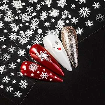 Snowflake Nail Art Stickers for Holiday Magic