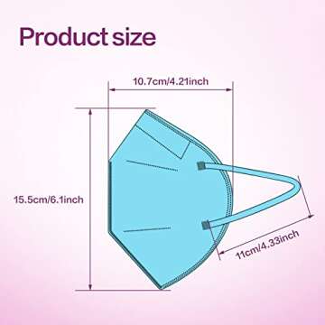 Miuphro KN95 Disposable Face Mask Multicolor 25 Pack - 5-Ply Safety Masks