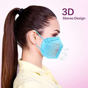 Miuphro KN95 5-Ply Disposable Masks for Adults 25 Pack