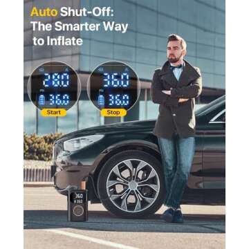 Tire Inflator Portable Air Compressor 150PSI Air Pump