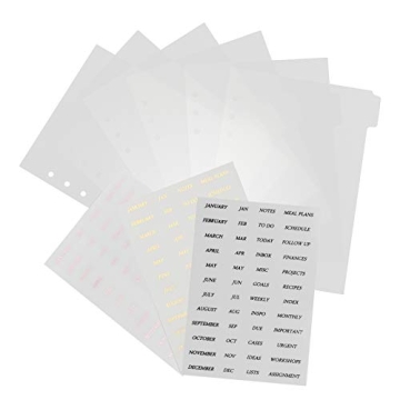Premium Transparent A5 Planner Divider Index Set