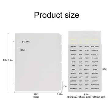 Premium Transparent A5 Planner Divider Index Set