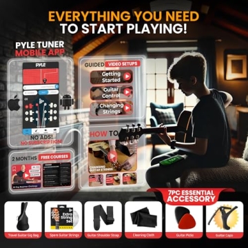 Pyle Beginner Acoustic Guitar Kit - Ideal for All Ages