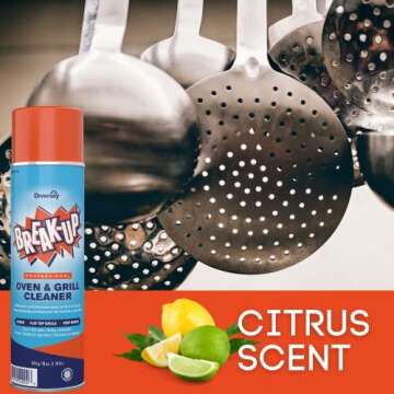 Diversey CBD991206 Break-Up Professional Oven & Grill Cleaner, Heavy Duty Spray Removes Baked on Grease, Aerosol, 19-Ounce (Pack of 6)