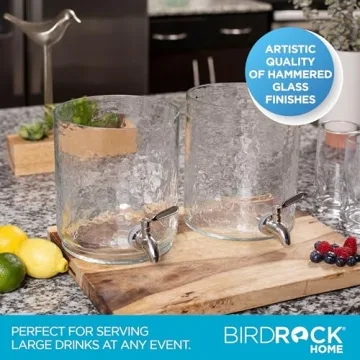 Stylish Hammered Glass Beverage Dispenser for Parties