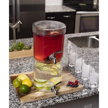Stylish Hammered Glass Beverage Dispenser for Parties