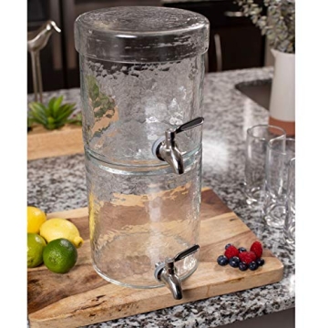 Stylish Hammered Glass Beverage Dispenser for Parties
