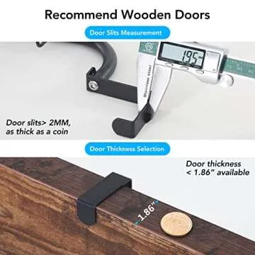 1Easylife Over the Door Pantry Organizer, 6-Tier Pantry Door Organization and Storage, Heavy-Duty Metal Hanging Kitchen Spice Rack Can Organizer, Space-saving (4x4.72+2x5.9 Width Baskets, Black)