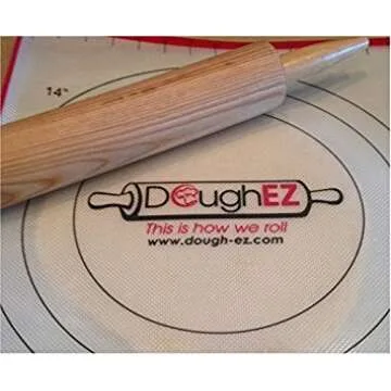 DoughEZ Patented Extra Large 17.5 x 32 Non-Slip Silicone Pastry Dough Rolling Mat and 6 Guide Sticks - BPA Free, Approved materials