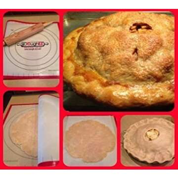 DoughEZ Patented Extra Large 17.5 x 32 Non-Slip Silicone Pastry Dough Rolling Mat and 6 Guide Sticks - BPA Free, Approved materials
