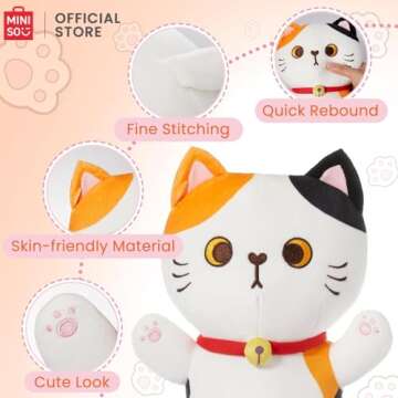 MINISO Long Cat Plush Pillow – Adorable Kawaii Body Pillow for Kids and Adults