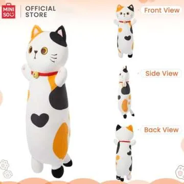 MINISO Long Cat Plush Pillow Cartoon Kitten Cuddle Toy