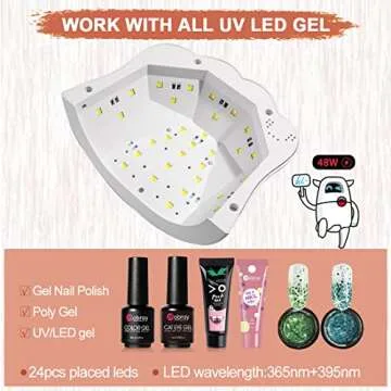 Mobray UV LED Nail Lamp, 48W Nail Dryer Cat Claw Shape Gel Polish Light Nail Light with 3 Timer Setting Nail Polish Curing Gel LED Dryer for Gel Nail Polish and Poly Nail Gel(White)