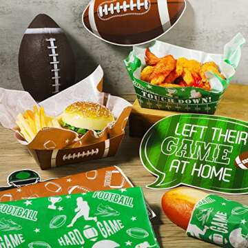 Football Party Trays 100 Pcs Perfect for Game Day Celebrations