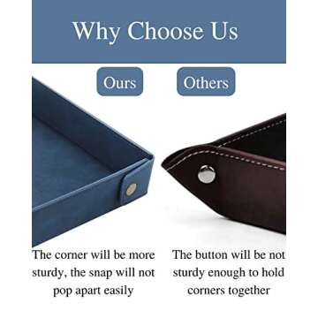 CASIRENA Father's Day Gifts Faux Leather Valet Tray Organizer for Men - Catch-All Tray for Entryway ...