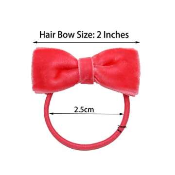 40Pcs Baby Hair Ties Tiny 2 Inches Velvet Hair Bows Rubber Band Elastics Ties for Baby Girls Toddlers and Kids ponytails