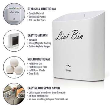 Space-Saving Magnetic Lint Bin for Laundry Rooms