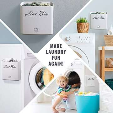 Space-Saving Magnetic Lint Bin for Laundry Rooms