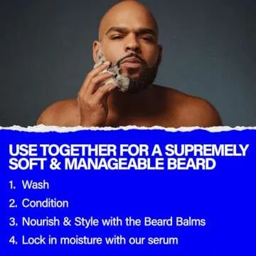 Scotch Porter Beard Trial Kit – Cleanse, Moisturize, Soothe & Style while Encouraging Growth for a Fuller/Healthier-Looking Beard – Includes Conditioner, Conditioning Balm, Shape + Hold Balm & Serum
