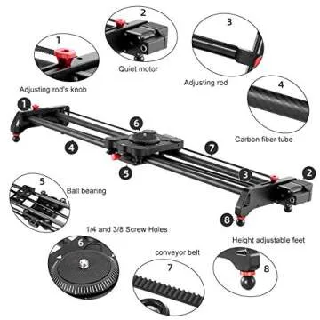 GVM Motorized Camera Slider, 48"/120CM Carbon Fiber Camera Slider with Time-Lapse Photography, Autom...
