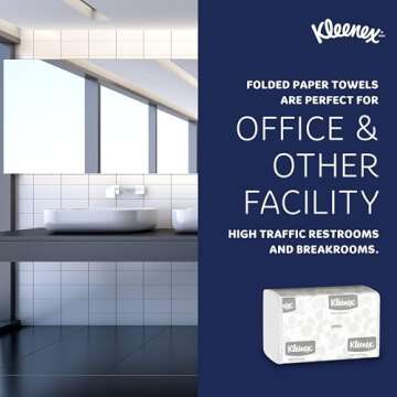 Kleenex® Multifold Paper Towels, Bulk (02046), 1-Ply, 9.2" x 9.4" sheets, White (150 Sheets/Pack, 8 Packs/Case, 1,200 Sheets/Case)