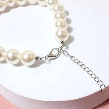 RayMinsino Adorable Pet Pearl Collar Adjustable Cat Dog Pet Necklace Jewelry Chihuahua York Girl Clothing Dress Accessories