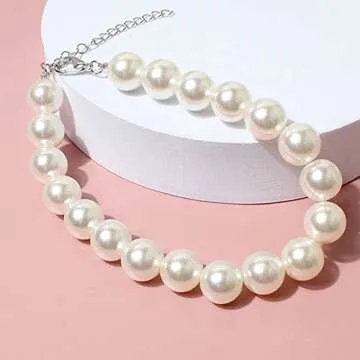 RayMinsino Adorable Pet Pearl Collar Adjustable Cat Dog Pet Necklace Jewelry Chihuahua York Girl Clothing Dress Accessories