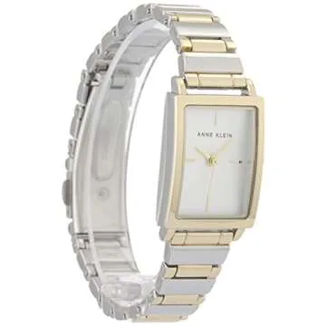 Anne Klein Women's Japanese Quartz Dress Watch with Metal Strap, Silver, 14 (Model: AK/3763SVTT)