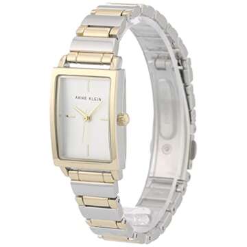 Anne Klein Women's Japanese Quartz Dress Watch with Metal Strap, Silver, 14 (Model: AK/3763SVTT)