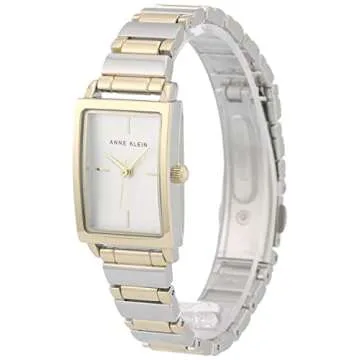 Anne Klein Women's Japanese Quartz Dress Watch with Metal Strap, Silver, 14 (Model: AK/3763SVTT)