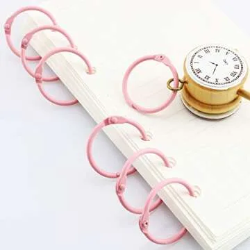 Stylish 50pcs Pink Binder Rings Perfect for Crafting